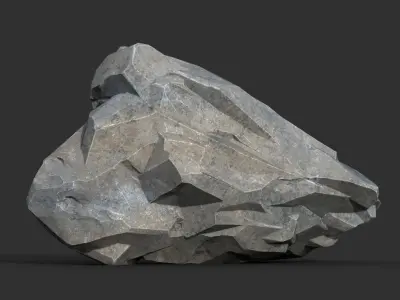 Low poly Gray Rock Formation 190421 Low-poly 3D model