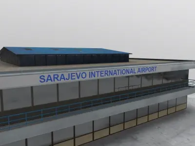 LQSA Control Tower Low-poly 3D model