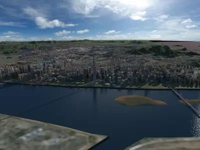 City 2 with skyscrapers 3D model