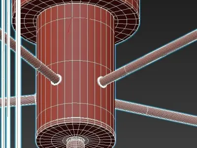 rivoli-elke-5077-305-b0051241 six light caged ceiling fixture 3D model