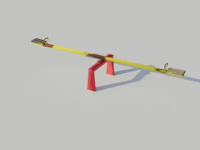 Playground See-saw - Low-poly PBR Low-poly 3D model