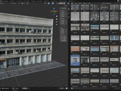 City Building Kit - 120 Realistic Assets for Blender Low-poly 3D model