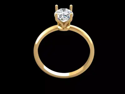 Solitaire Engagement Ring  Free 3D print model