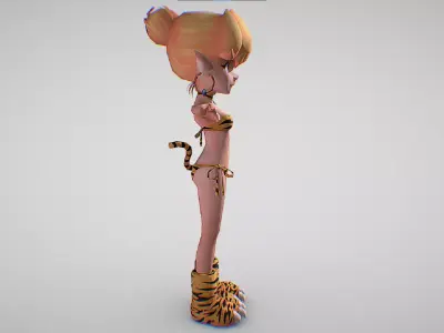 Primm - Tiger Skin - The Daughter Of Elman - Secret Of Mana Low-poly 3D model