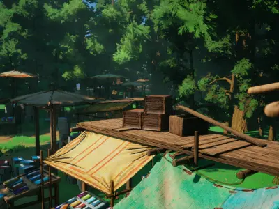 Stylized Asian Market Vol1 Gameready Low-poly 3D model