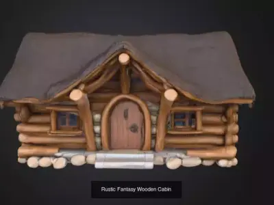 Fantasy Wooden Cabin Collectio 3D Model Pack