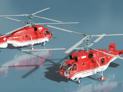  Kamov KA 32 Firefighting Helicopter Simplified Interior 