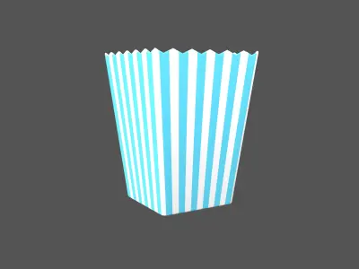Popcorn Cup v1 004 Low-poly 3D model
