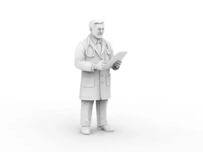 Doctor with Clipboard 3D Printable 3D print model