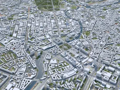 Berlin Downtown Germany Low-poly 3D model