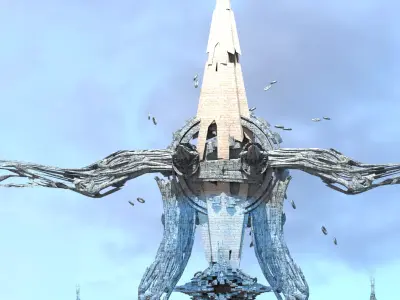 interstellar Sci fi pharaoh Archway station Low-poly 3D model