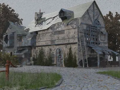 post apocalyptic medieval house model  3D model