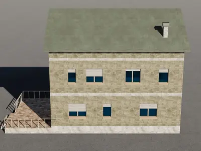 Old house 3D model Low-poly 3D model