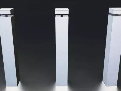 Modern Bollard Light Set Low-poly 3D model