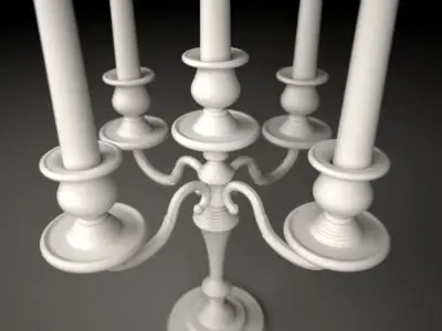 Candelbra Set three silver candelabra 3D model