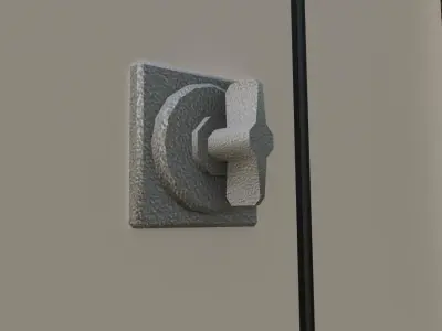 Public Toilet Divider with Door - Divisoria de Banheiro Low-poly 3D model