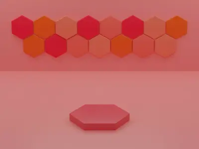 Hexagonal Product Podium  3D model Free 3D model