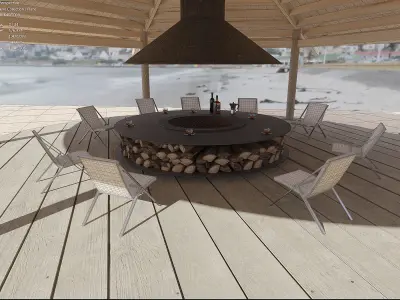 Beach gazebo 3D model