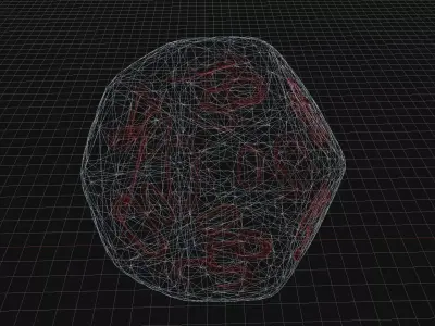 D100 Dice Low-poly 3D model