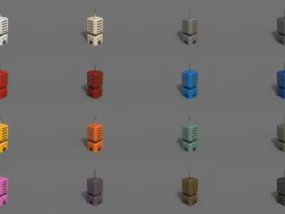PBR Sci-Fi Building A22 Low-poly 3D model