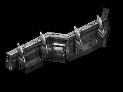Different dimension - building - wall 09 3D model