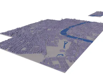 Large London city model 25 square kilometres 3D model