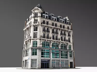 Parisian Street Corner Building 3D model