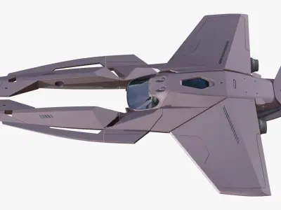 SciFi Starship Interceptor VX M1 3D model