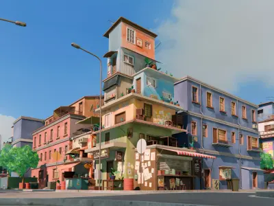 Anime City Street Pack 04 Low-poly 3D model