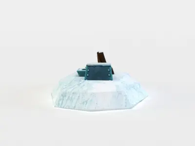 Building groundwork Low-poly 3D model