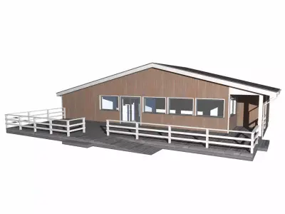 roadside cafe Low-poly 3D model