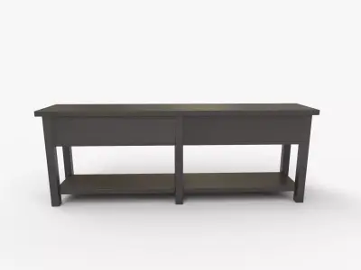 Bench wright Grand Console Table Blackened Oak 3D model