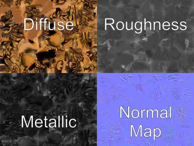 Bear Head Door Handle Bronze Sculpture model pack Low-poly 3D model