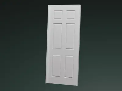 Six Panel Door and Frame Free 3D model