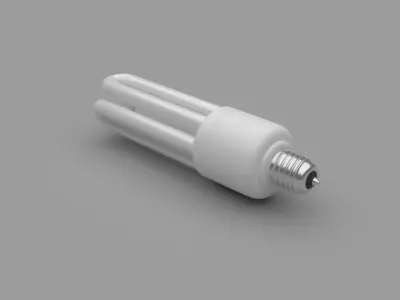  Fluorescent Lamp With Illuminating Animation 3D model