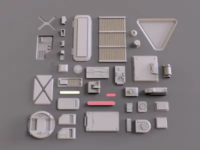 Sci fi trim sheets 1 3D model