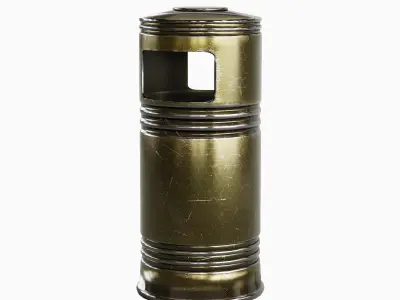 Metal Street Trash Bin 03 Low-poly 3D model