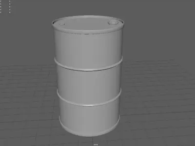 Radioactive waste barrel Low-poly 3D model