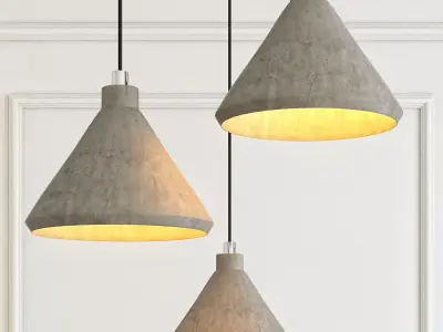 Modern cement lights 05 3D model