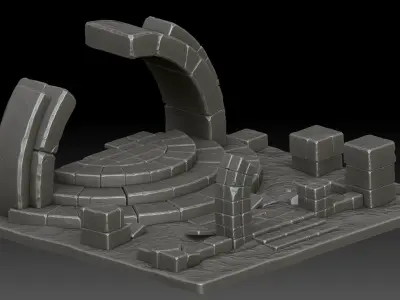 Stylized ruins 3D model