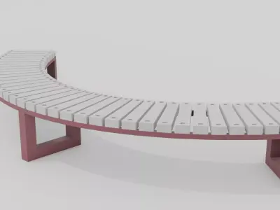 Outdoor Wooden Bench 10 Low-poly 3D model