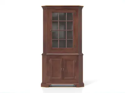 Antique Wooden Hutch Cabinet Low-poly 3D model