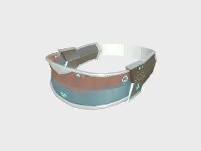 SciFi Glasses C06 White - Character Design Fashion Low-poly 3D model