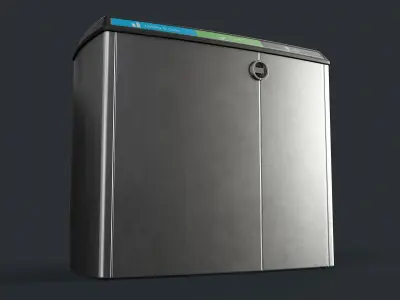 Street Trash Can 21 PBR Game Ready Low-poly 3D model