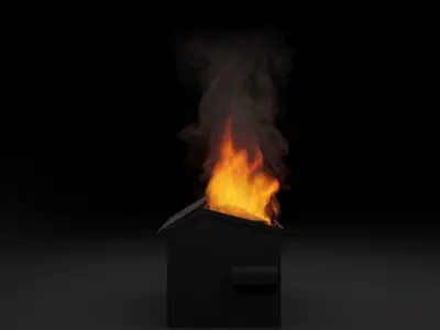 Burning dumpster vdb 3D model