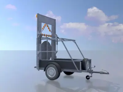 Traffic sign 616-30 Mobile barrier sign left 3600x2200 Low-poly 3D model