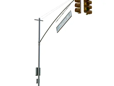 Traffic Light 05 Low-poly 3D model