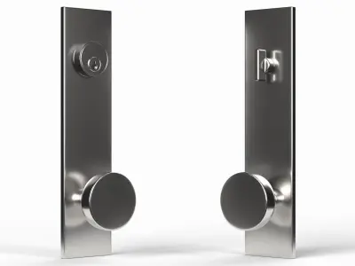 Tumalo Nickel Knob Exterior Door Hardware 3D model