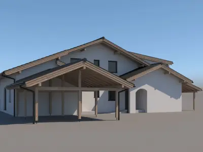 Contempory Swiss Style Chalet 3D model