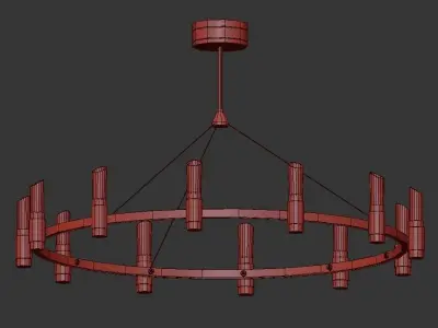 lyustra chandelier with nine lights and finish 3D model